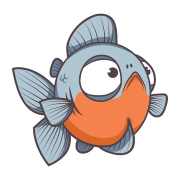 fat piranha fish cartoon