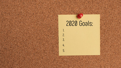 Concept of change. Note on board with goals