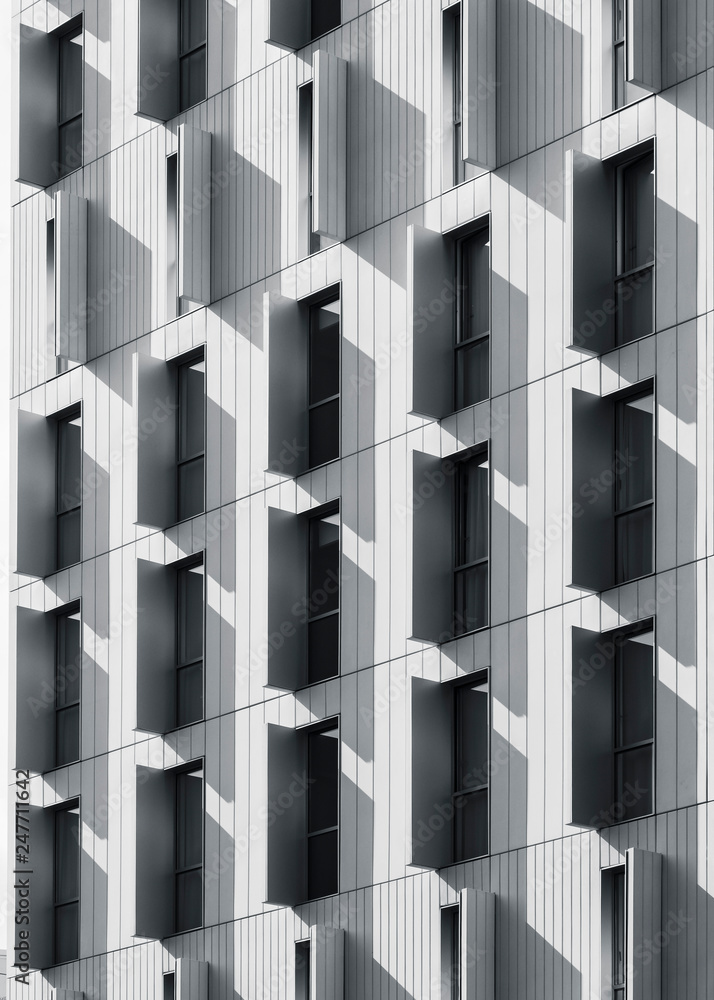 Fototapete architecture detail window frame pattern modern building exterior shade and shadow