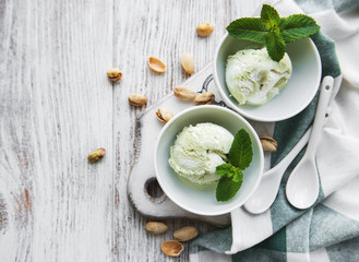 pistachio ice cream and mint