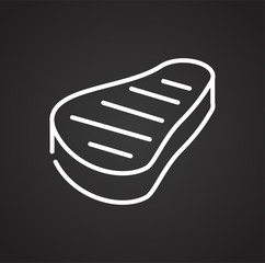 Meat line icon on black background for graphic and web design, Modern simple vector sign. Internet concept. Trendy symbol for website design web button or mobile app