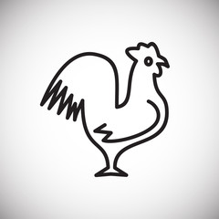Chicken line icon on white background for graphic and web design, Modern simple vector sign. Internet concept. Trendy symbol for website design web button or mobile app