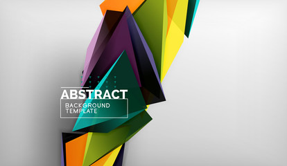 Abstract color triangles geometric background. Mosaic triangular low poly style