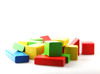 Obraz premium Wooden Blocks On White