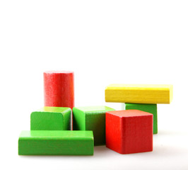 Wooden Blocks On White