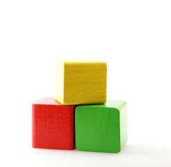 Wooden Blocks On White