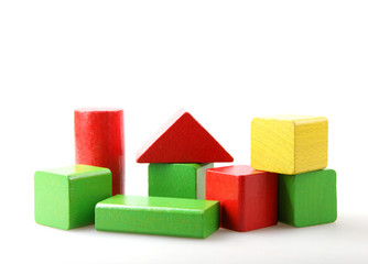 Wooden Blocks On White