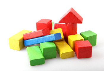 Obraz premium Wooden Blocks On White