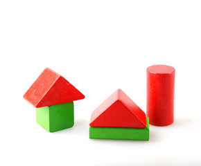 Wooden Blocks On White