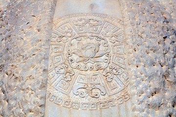 Lotus stone carving texture