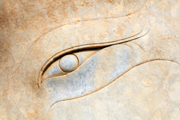 Rock carving eyes