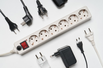 Many electrical plugs, network congestion