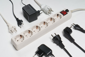 Many electrical plugs, network congestion