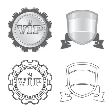 Isolated object of emblem and badge symbol. Set of emblem and sticker vector icon for stock.