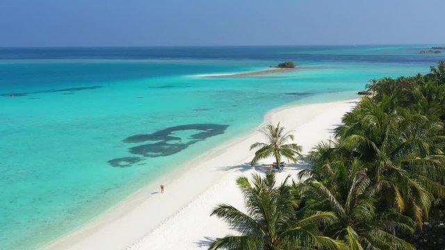 Aerial view of tropical island in the Maldives