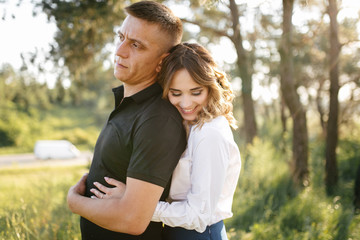 Portrait of a happy young couple enjoying a day in the park together