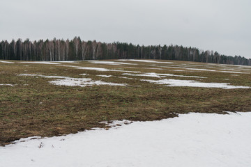 Spring, the snow melts
