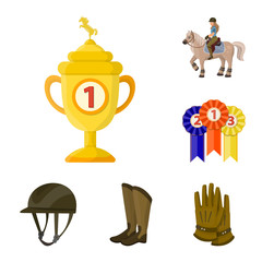 Isolated object of horseback and equestrian icon. Set of horseback and horse  stock vector illustration.