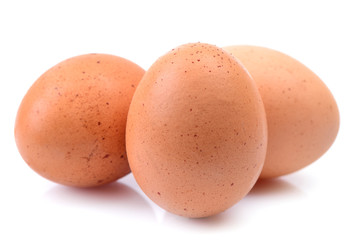 Eggs in isolated white background