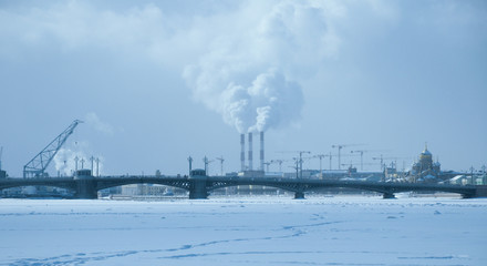 Obraz premium Ecological pollution of the urban environment
