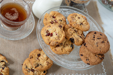 cup of tea with delicious homemade cookies