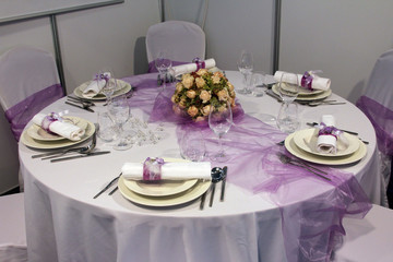 Beautiful table set for wedding