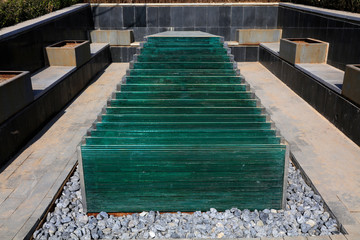 Glass stone building