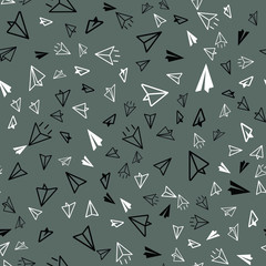 Airplane messege concept. Flat style.Seamless vector pattern