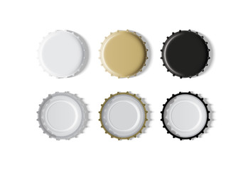 white, gold and black bottle cap  mock up vector