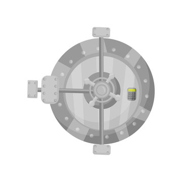 gray bank vault door isolated clip art preview