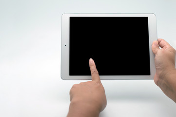 White digital tablet in hand and white isolate - Images