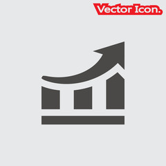 Growth icon isolated sign symbol and flat style for app, web and digital design. Vector illustration.