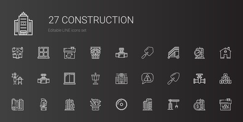 construction icons set