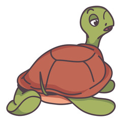 funny turtle cartoon style