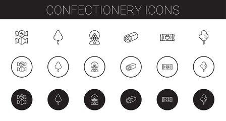 confectionery icons set