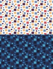 Geometric seamless pattern of colored squares. Vector.