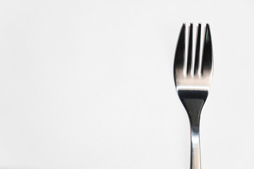 isolated part of fork for food dining on white background