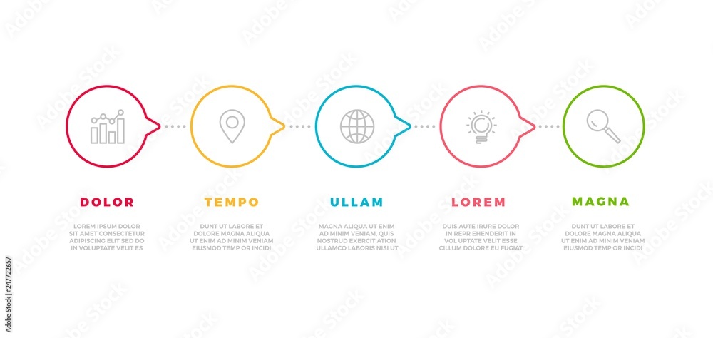 Poster minimal thin line business infographic template. vector icons and 5 options or steps. design can be 