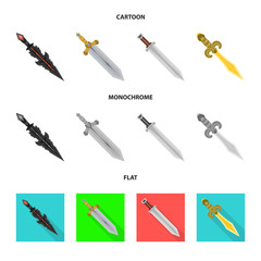 Vector illustration of game  and armor  icon. Collection of game  and blade  vector icon for stock.