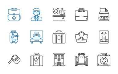 suitcase icons set