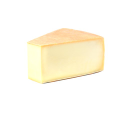 piece of cheese on white background