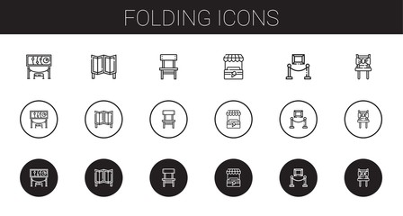 folding icons set