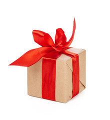 gift box with ribbon bow isolated on white background