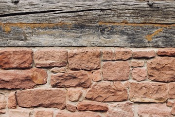 old brick wall with old wood