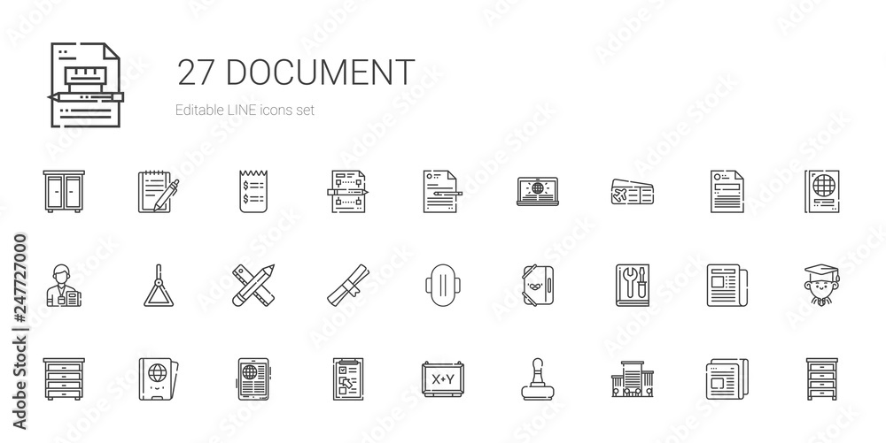 Poster document icons set
