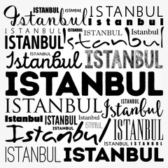 Istanbul wallpaper word cloud, travel concept background