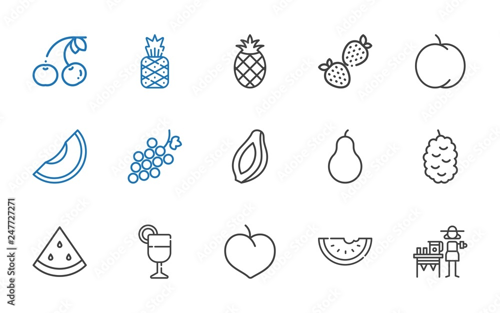 Sticker juicy icons set