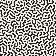 Vector seamless pattern. Monochrome organic shapes texture. Abstract rounded messy lines stylish background.