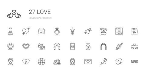 love icons set