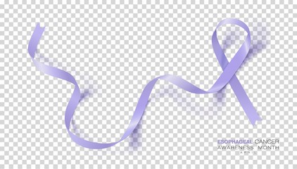 Esophageal Cancer Awareness Month. Periwinkle Color Ribbon Isolated On Transparent Background. Vector Design Template For Poster.